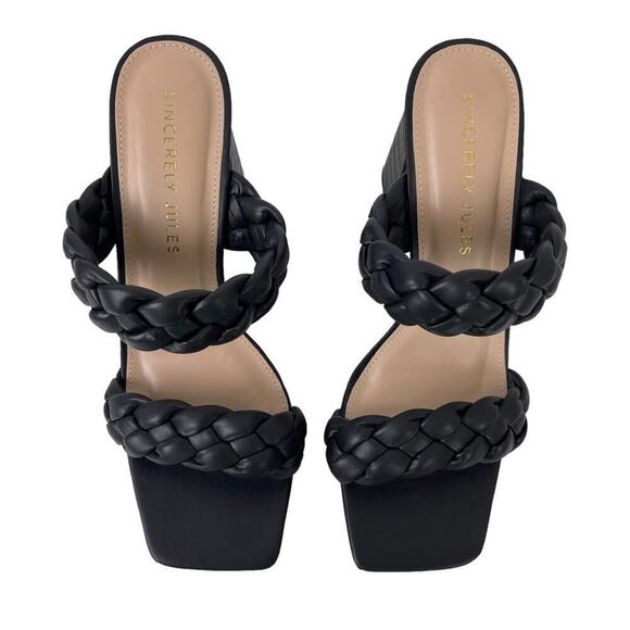 Sincerely Jules Black Platform Aurora Braided Straps Block Heel Sandals Size 10M - Picture 8 of 16